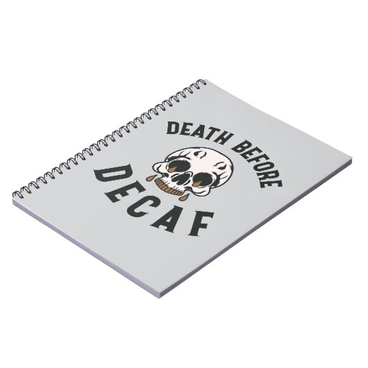 Death Before Decaf Skull - Coffee Lover ノートブック (左側)
