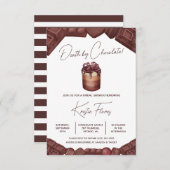 Death by Chocolate、チョコレートパーティー、ブライダルシャワー 招待状 (正面/裏面)