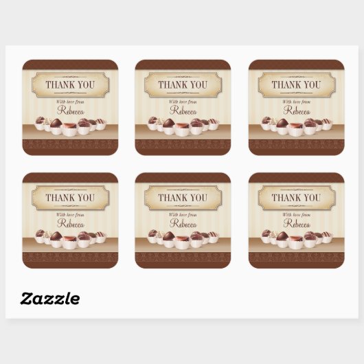 Death by Chocolate Largeありがとうございました スクエアシール (シート)