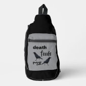 Death Crow Print Cut Sew Bag スリングバッグ (正面)