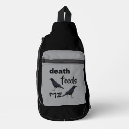 Death Crow Print Cut Sew Bag スリングバッグ