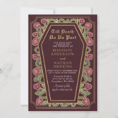 Death Do Usパート金ゴールドレッド結婚ゴシックのQRコード 招待状 (正面)