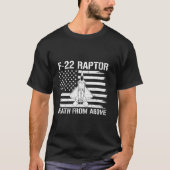 Death From Above F 22 Raptor Military Pilot Flag U Tシャツ (正面)