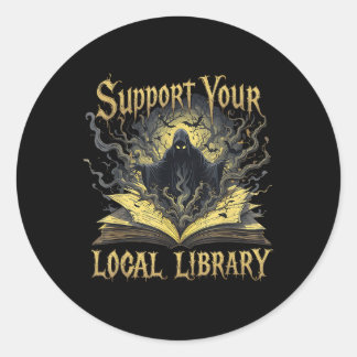 Death Gothic Support Your Local Library Lovers Boo ラウンドシール