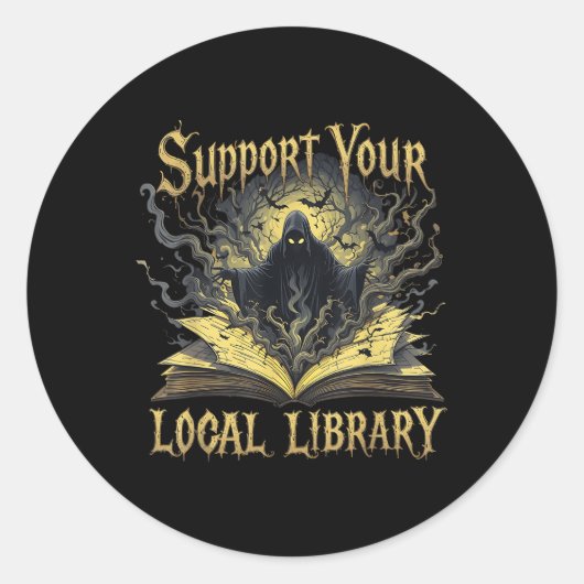 Death Gothic Support Your Local Library Lovers Boo ラウンドシール (正面)