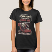 Death Issues Funny Halloween Skull Grim Reaper Ske Tシャツ (正面)