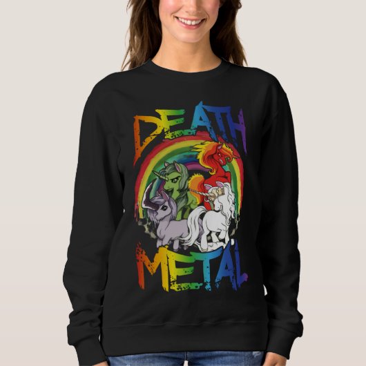 Death Metal  Rainbow Unicorn Apocalypse スウェットシャツ (正面)