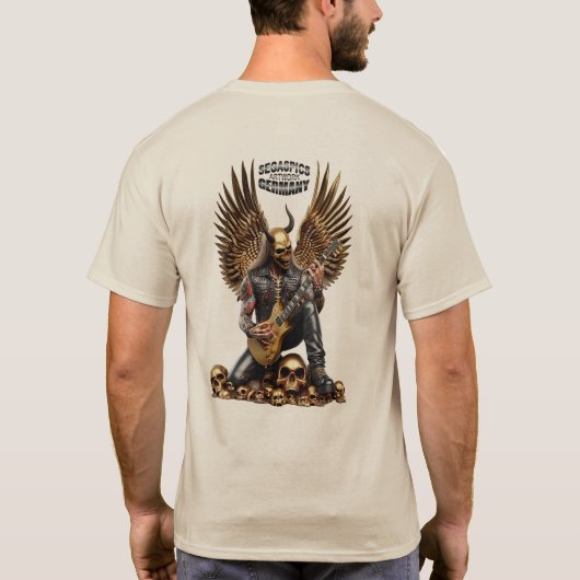 Death Metal Segaspics Design Gitarrist Tシャツ (裏面)