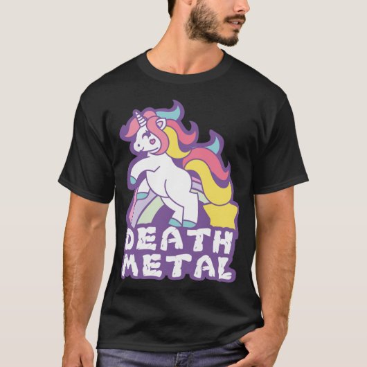 Death Metal Unicorn dinosaurs 2 Tシャツ (正面)