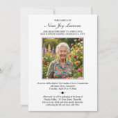 Death Notice and Funeral Invitation with Photo 招待状 (正面)