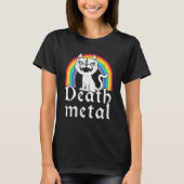 Death Satanic Cat Goth Concert Tシャツ (正面)