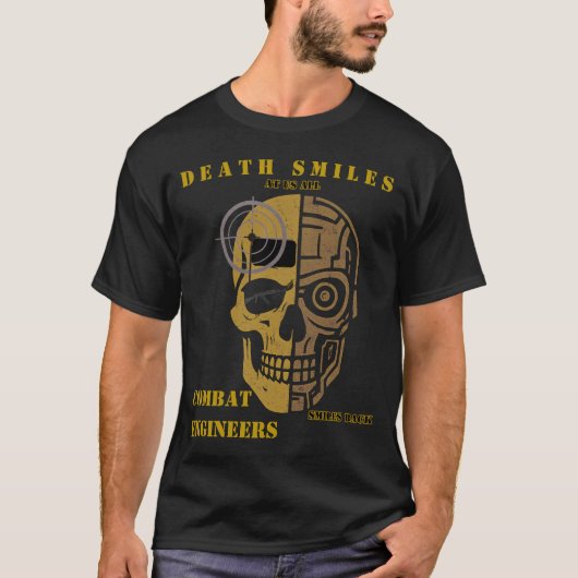 Death Smiles Combat Engineer Skull Shirt Tシャツ (正面)