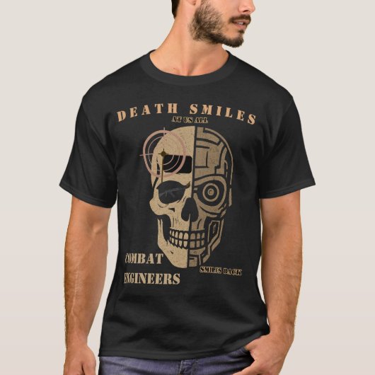 Death Smiles Combat Engineer Skull Shirt Tシャツ (正面)