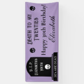 Death to My 20s Purple & Black 30th Birthdayパーティー 横断幕 (縦)