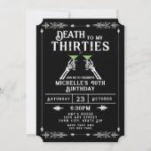 Death To My 30s Trendy Gothic 40th Birthday 招待状 (正面)