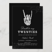 Death To My Twenties Gothic Halloween Birthday 招待状 (正面/裏面)