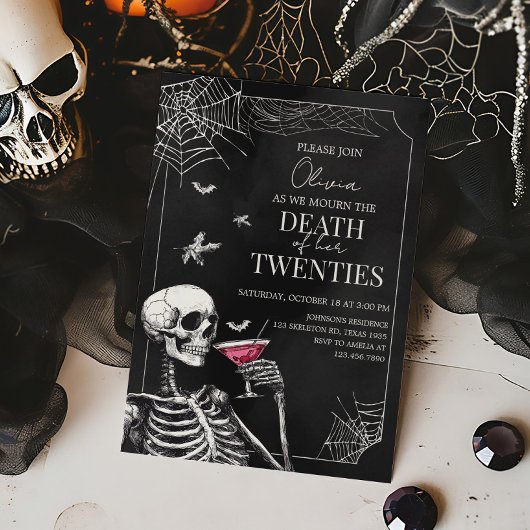 Death to my Twenties Halloween Gothic Birthday 招待状