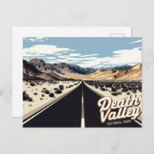 Death Valley Highway Desert Art ポストカード (正面/裏面)