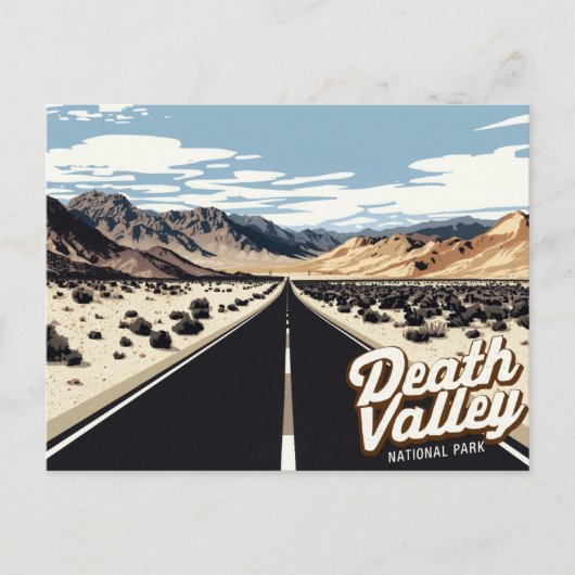Death Valley Highway Desert Art ポストカード (正面)