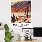 Death Valley NP - Vintage Travel Illustration ポスター (ホームオフィス)