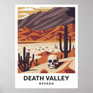 Death Valley NP - Vintage Travel Illustration ポスター