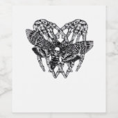 Deathshead Moth Classic - Skeleton Hand Heart ワインラベル (シングルラベル)