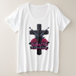 Deaty Fits女性用プラスサイズの基本ホワイトティー プラスサイズTシャツ