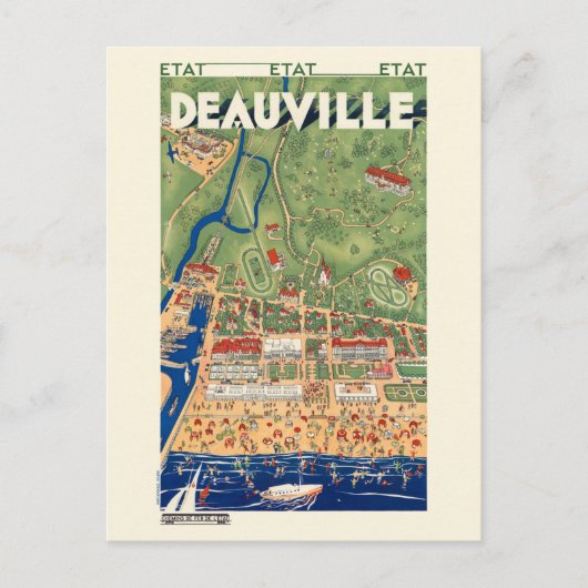 Deauville France Vintage Poster 1931 ポストカード (正面)