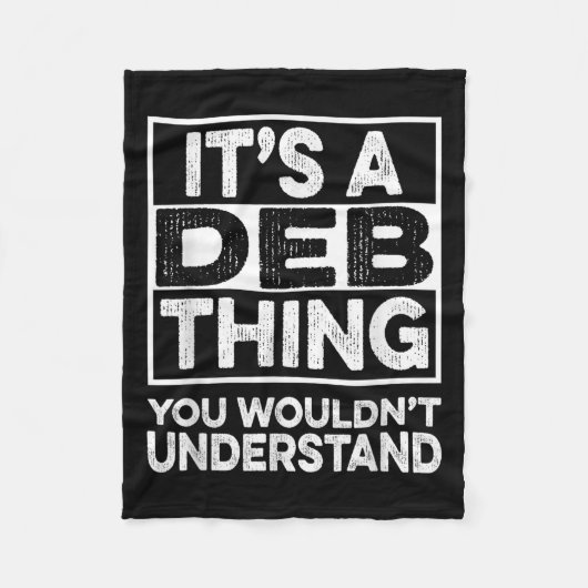 Deb Cを理解できないデブおもしろいー フリースブランケット (正面)