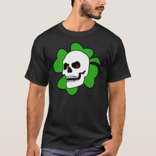Debasedtothisのスカルおよびクローバーのティー Tシャツ