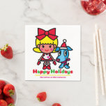 Debbie and Peg's Christmas スタンダードカクテルナプキン<br><div class="desc">A fun Christmas party with Debbie and her dog Peg.</div>