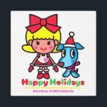 Debbie and Peg's Christmas メタルプリント<br><div class="desc">A fun Christmas party with Debbie and her dog Peg.</div>