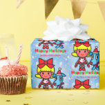 Debbie and Peg's Christmas ラッピングペーパー<br><div class="desc">A fun Christmas party with Debbie and her dog Peg.</div>