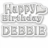 Debbie Happy Birthday silver Aufkleber Sticker シール (正面)