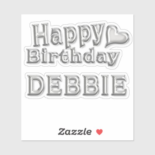 Debbie Happy Birthday silver Aufkleber Sticker シール (シート)