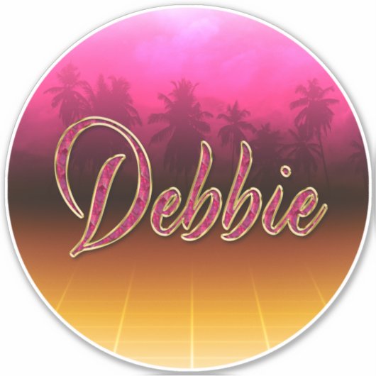 Debbie Vorname Name golden pink Aufkleber Sticker シール (正面)