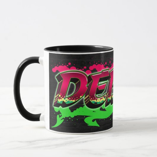Debbie Vorname Name Graffiti red green Tasse マグカップ (左)
