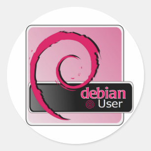 Debianのユーザーのロゴのステッカー ラウンドシール