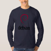 Debianの単語の公式のロゴの螺線形の渦巻のTシャツ Tシャツ (正面)