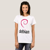DebianのLinuxのプロダクト及びデザイン! Tシャツ (正面フル)