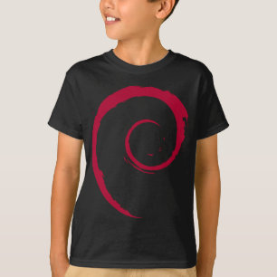 Debian公式スパイラルスワールロゴLinux Distro OS Tシャツ
