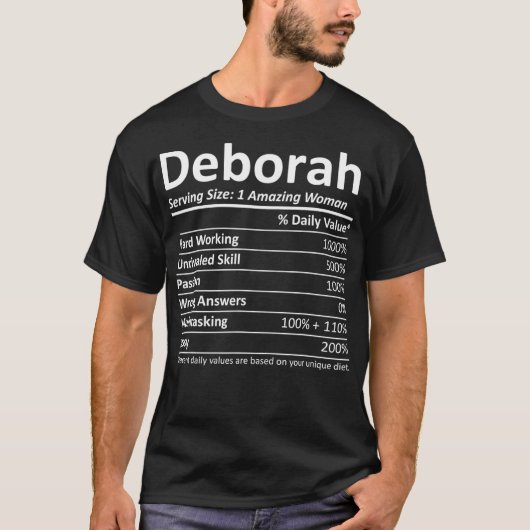 DEBORAH栄養パーソナライズされた名ギフトおもしろい Tシャツ (正面)