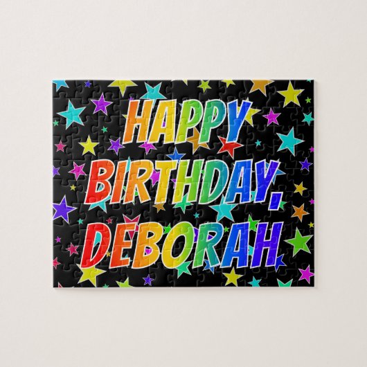 「DEBORAH」名、おもしろい「ハッピーバースデー」 ジグソーパズル (横)