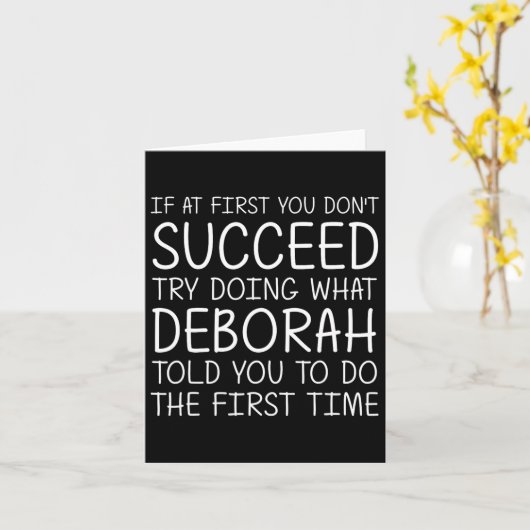 Deborah Gift Name Personalized Birthday Funny Chri カード (黄色い花)