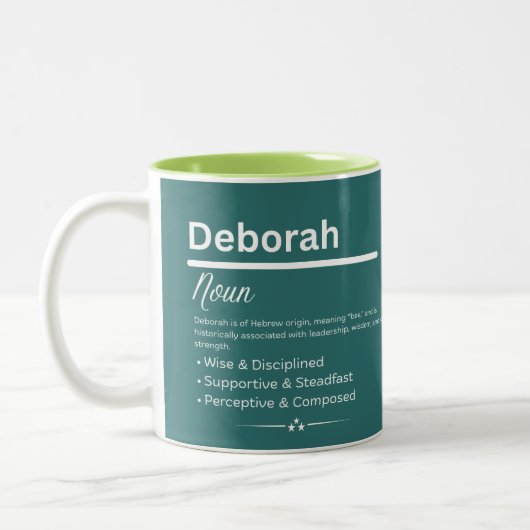 Deborah Personalized Girl Name Meaning Coffee Mug ツートーンマグカップ (左)