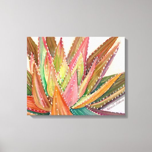 Debraリー・ボールドウィンによるアロエノビリス水彩画 キャンバスプリント (正面)