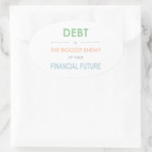DEBTは最大の敵デイブ・ラムジー引用文 楕円形シール (バッグ)