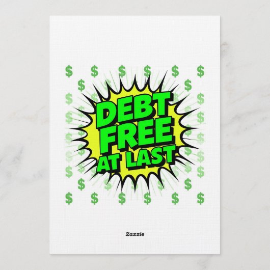 Debt Free At Last 招待状 (裏面)