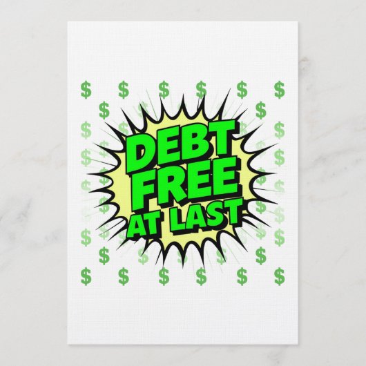 Debt Free At Last 招待状 (正面)