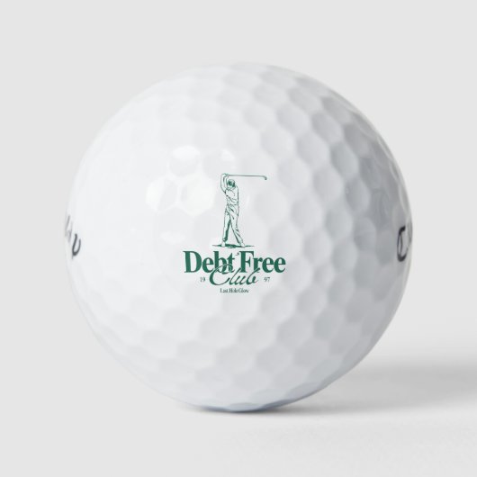 「Debt Free Club」楽しい経済的自由ギフト ゴルフボール (正面)
